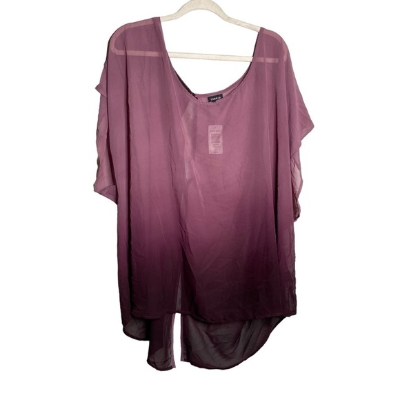 Torrid Burgundy Chiffon Dolman Sleeve Blouse - Picture 2 of 5